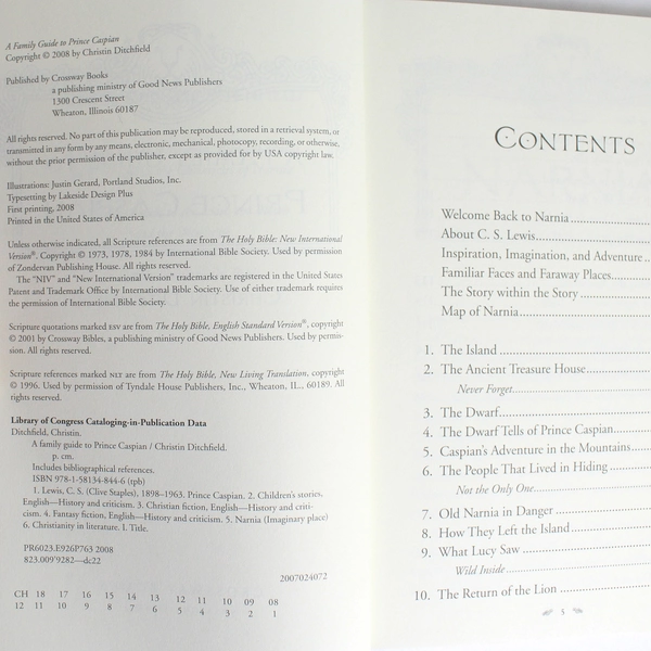 A Family Guide to Prince Caspian Illustrated Book By Christin Ditchfield 2008