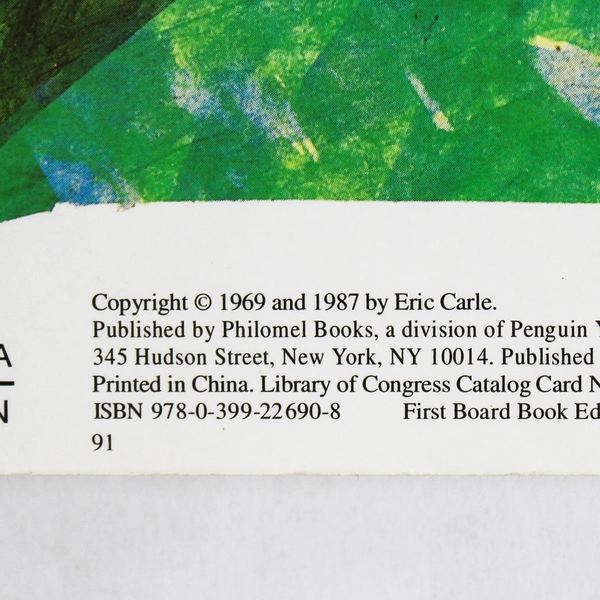 The Very Hungry Caterpillar Board Book Edition by Eric Carle 1994