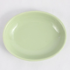 Solid Light Green Soap Dish Trinket Dish Allure 5.25" Oval Ceramic