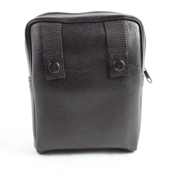 Black Faux Leather Zipper Utility Pouch Belt Bag 5" x 7.5"