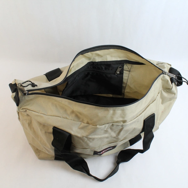 Eastpak Beige Medium Duffle Bag With Black Straps