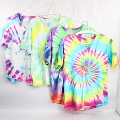 Lot of 4 Stafford Performance Tie Dye Cotton T-Shirts Men's Large