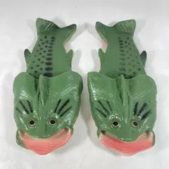Rubber Bass Fish Slide On Men's Slippers Size 10-10.5