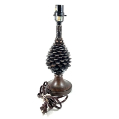 Brown 14" Pine Cone Table Lamp Works