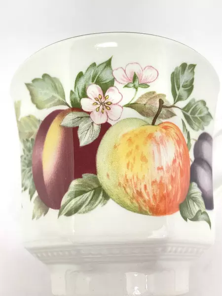 Johnson Brothers Fresh Fruit Octagon Cup & Saucer Set White Porcelain