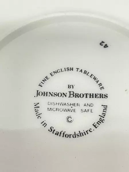 Johnson Brothers Fresh Fruit Octagon Cup & Saucer Set White Porcelain