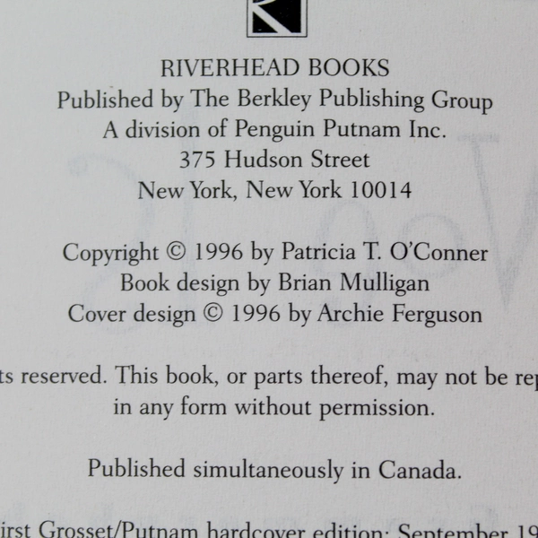 Woe Is I by Patricia O'Conner 1996 Paperback Grammar Guide in Good Condition