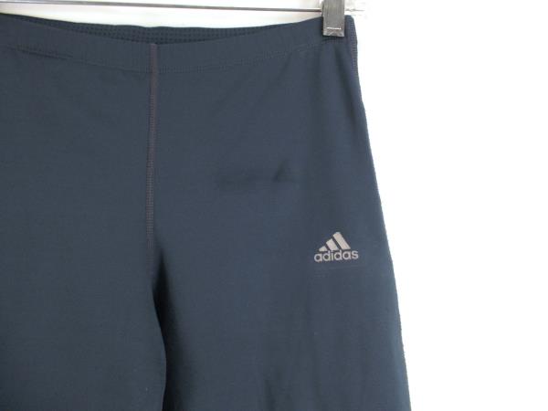 ADIDAS Leggings Wide Ankle Gray Blue Stripe Stretch Yoga Pants Women's SMALL