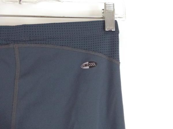 ADIDAS Leggings Wide Ankle Gray Blue Stripe Stretch Yoga Pants Women's SMALL