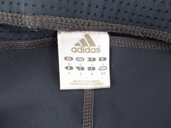 ADIDAS Leggings Wide Ankle Gray Blue Stripe Stretch Yoga Pants Women's SMALL