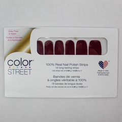 Color Street London Calling Nail Polish Strips Dark Red Sealed NIB FMC142