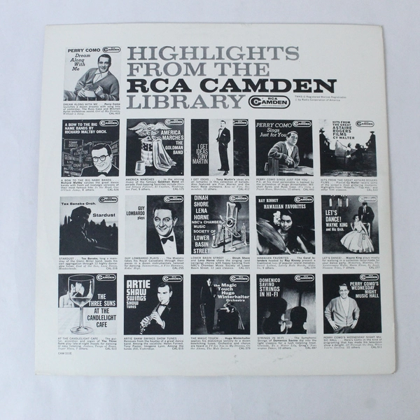 Jesse Crawford At The Pipe Organ RCA Camden Records CAL 263 33 RPM 12in Vinyl LP
