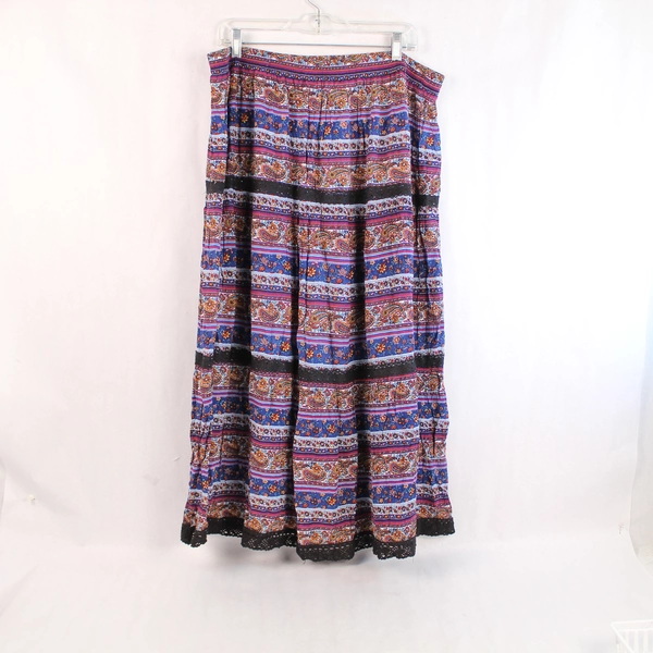 GNW XL Multicolored Bohemian Skirt Retro Paisley Print Good Condition