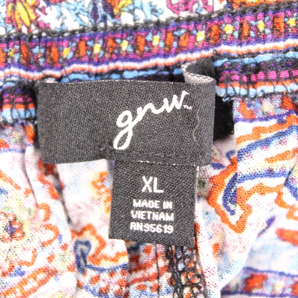 GNW XL Multicolored Bohemian Skirt Retro Paisley Print Good Condition