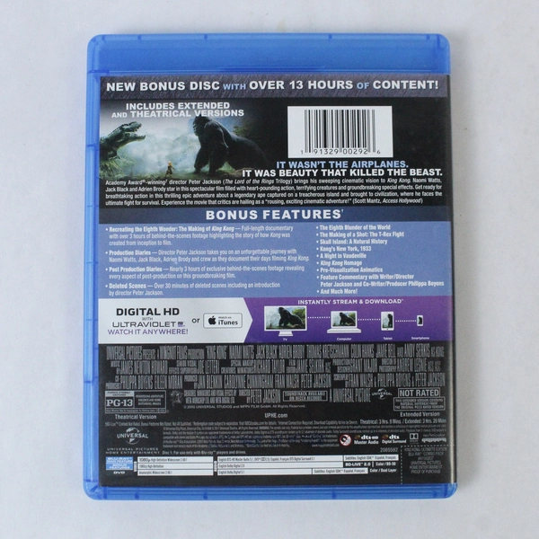 King Kong Blu-ray 2017 PG 13 3 Disc Set Ultimate Edition DVD Digital HD