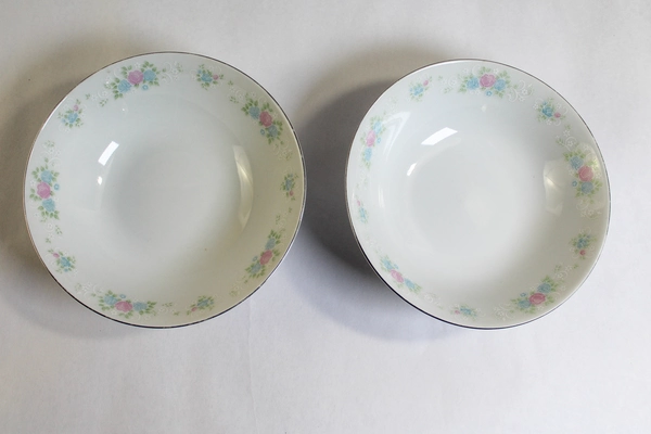 Lot of 2 China Garden Jian Shiang 6.5" Cereal Bowls Floral Design