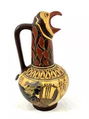 Vintage Classical Copy Period 650-600 BC Ceramic Griffin Head Pitcher Greece