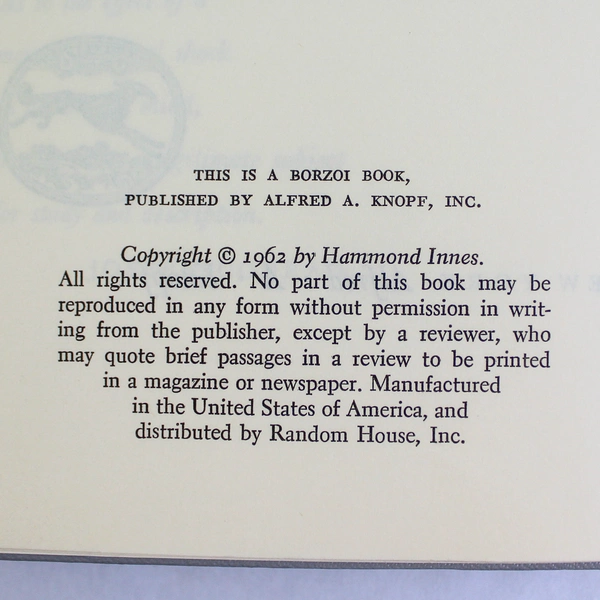 Vintage 1962 Atlantic Fury by Hammond Innes Hardcover Book Pre-owned