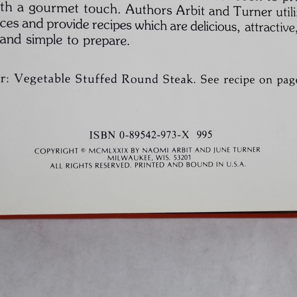 Ideals Quick & Delicious Gourmet Cookbook 1979 by Naomi Arbit Pre-owned