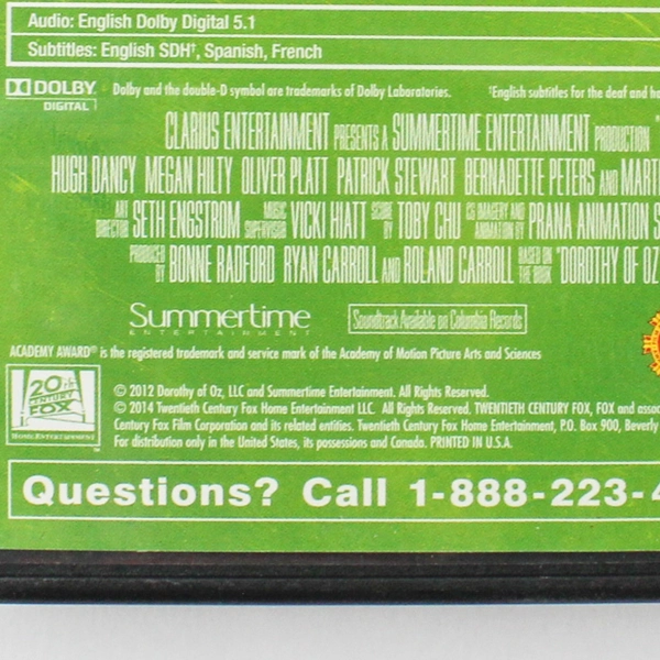 Legends of Oz: Dorothy's Return DVD 2014 PG 20th Century Fox