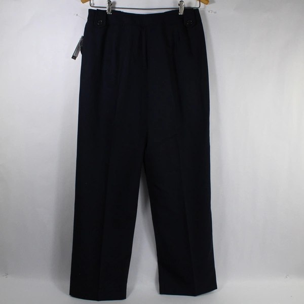 Larry Levine Women's Pants Size 10 Navy Blue Pure Wool NWT