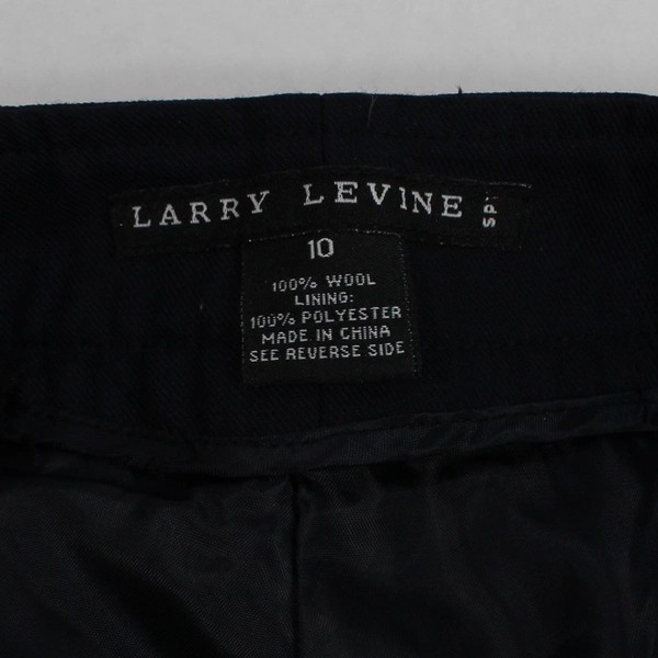 Larry Levine Women's Pants Size 10 Navy Blue Pure Wool NWT