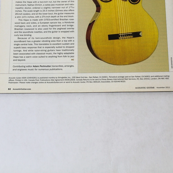 Acoustic Guitar Magazine November 2011 David Tanenbaum Rory Block