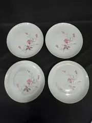 Set of 4 Sone China Cashmir Rose 2197 Dinner Plates White Pink Roses