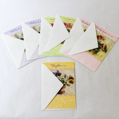 Lot of 7 Dayspring Thinking of You Cards Floral Design With Envelopes 4.5 x 6.5 