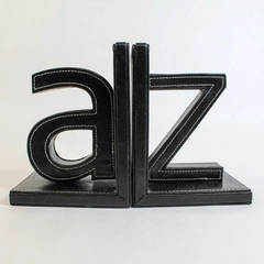 Black A & Z Bookends for Bookshelf Organization Home Decor