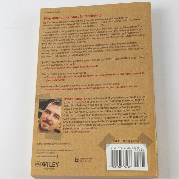 Unmarketing Stop Marketing Start Engaging by Scott Stratten 2012 Book