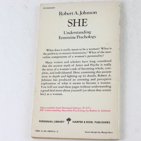 She Understanding Feminine Psychology by Robert A. Johnson 1977 Paperback