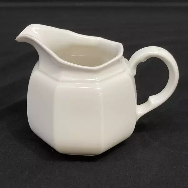 Vintage Mikasa Stoneware Continental White Creamer and Sugar Bowl with Lid