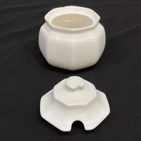 Vintage Mikasa Stoneware Continental White Creamer and Sugar Bowl with Lid
