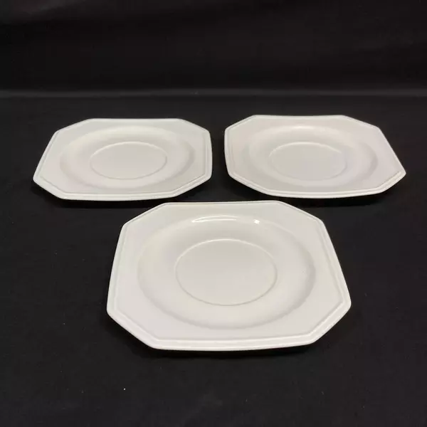 Set of 3 Vintage Mikasa Stoneware Continental White 7 Inch Bread Plates