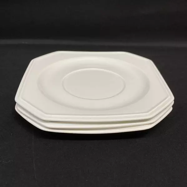 Set of 3 Vintage Mikasa Stoneware Continental White 7 Inch Bread Plates