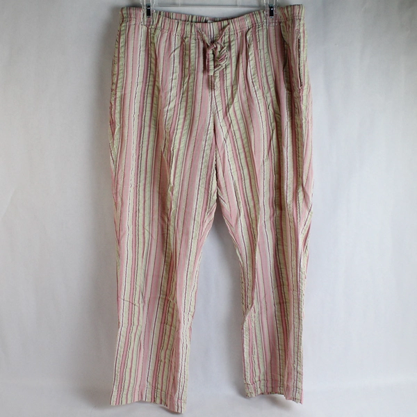 Robert Louis Multicolor Straight Leg Drawstring Pants Womens Size PL 100% Cotton