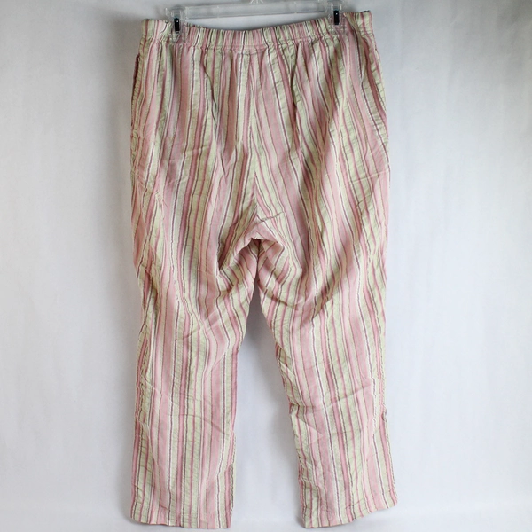 Robert Louis Multicolor Straight Leg Drawstring Pants Womens Size PL 100% Cotton