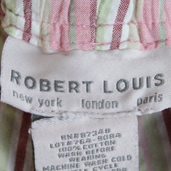 Robert Louis Multicolor Straight Leg Drawstring Pants Womens Size PL 100% Cotton