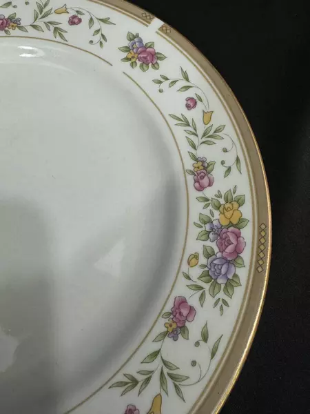 Lot of 6 Farberware Bellini Floral Pattern Salad Plates 8 Inch