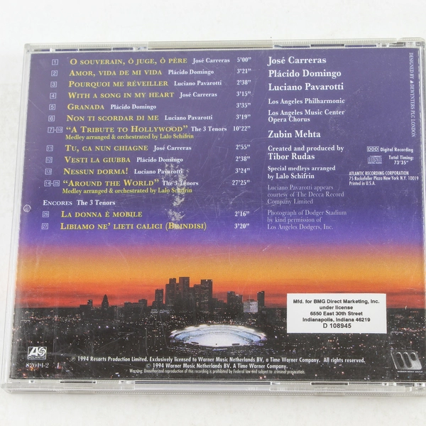 The 3 Tenors in Concert 1994 CD Carreras Domingo Pavarotti Mehta Atlantic