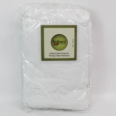 Brilliant Home Design White Quilted Table Protector 60" Vinyl and Polyester 