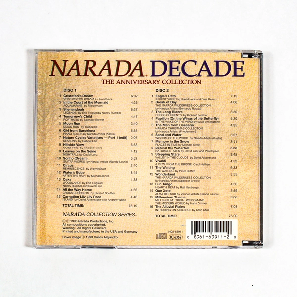 Narada Decade Anniversary Collection CD 1993 ND2-63911 Folk Jazz Compilation