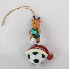 1993 Lustre Fame Happy Holidays Reindeer Soccer Player #25 Christmas Ornament