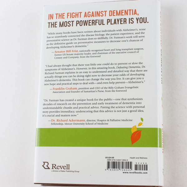 Defeating Dementia Richard Furman 2018 Revell Hardcover Prevent Alzheimer's