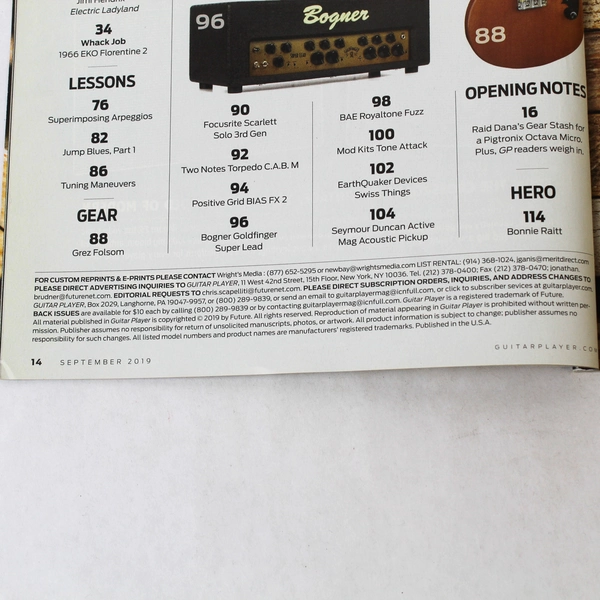 Guitar Player Magazine Sept 2019 Mark Knopfler Joel Hoekstra