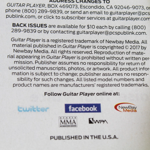 Guitar Player Magazine April 2017 Kirk Hammett & James Hetfield Metallica 1023
