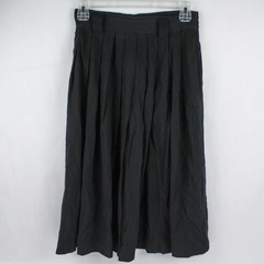 Vintage Metro Women's Black Elastic Waist Midi Length Skirt w/ Belt Loops Sz 10