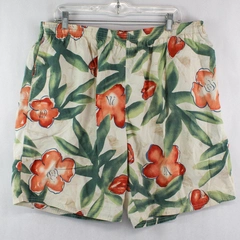 Eddie Bauer Swim Shorts Men's Size XL Cream Orange Floral Pool Beach Lake Summer