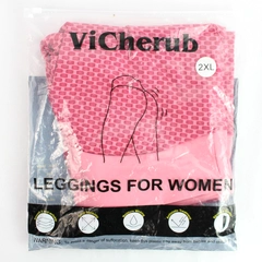 ViCherub Women's Pink Honeycomb Pattern Leggings Size 2XL Poly & Spandex Blend